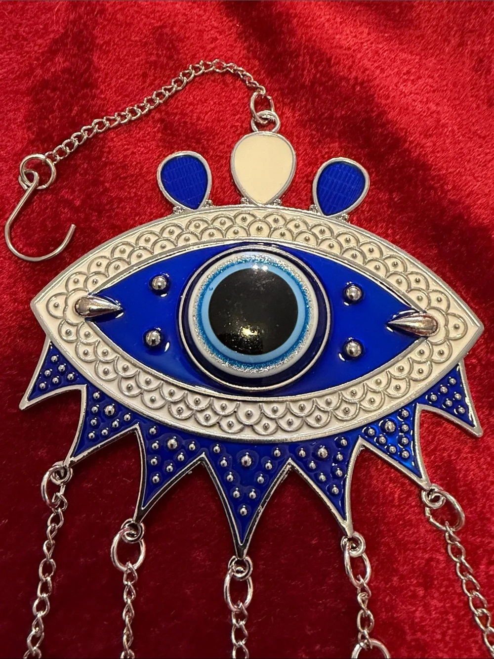 NEW Blue Evil Eye and Owl Charm Hanging protector  11” hang by your window